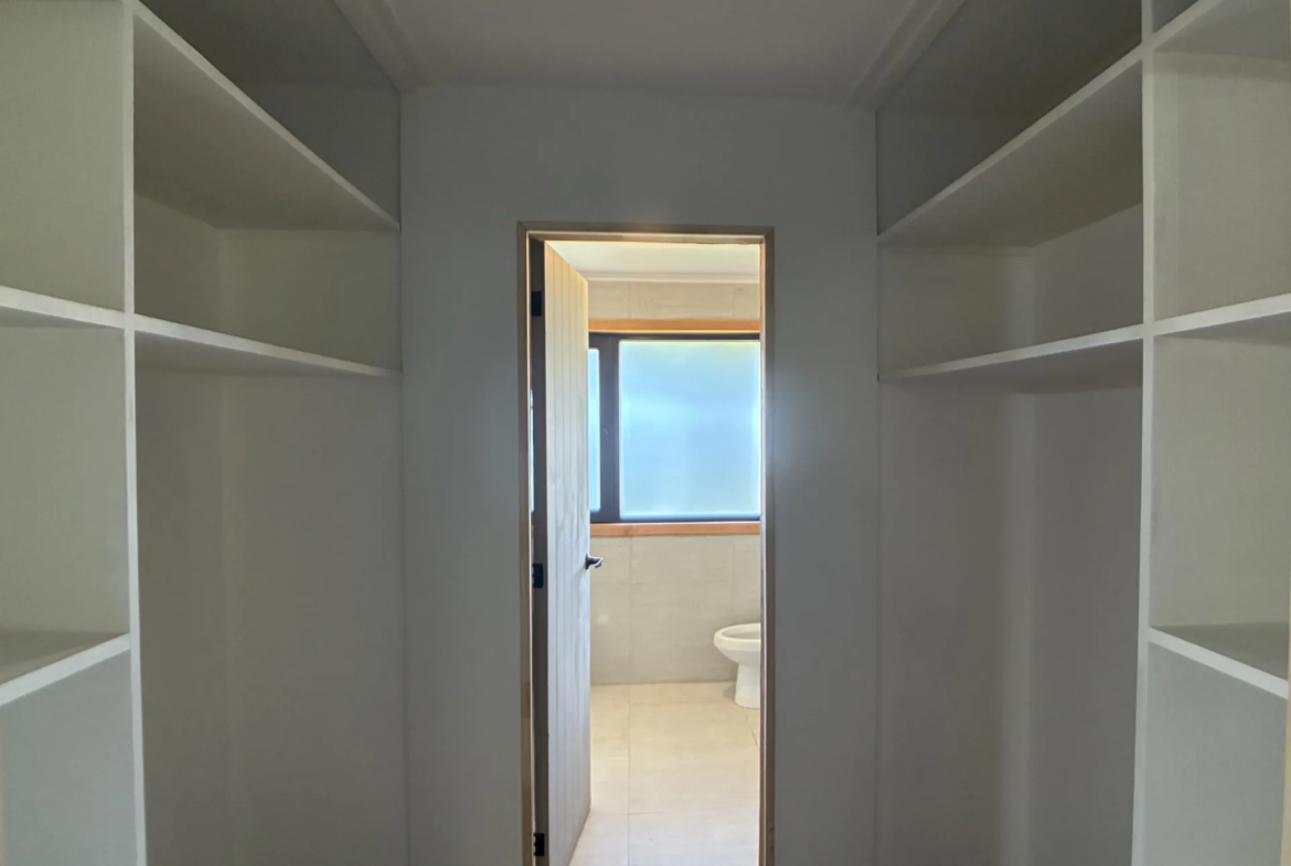 Walk-in closet del dormitorio principal con acceso al baño