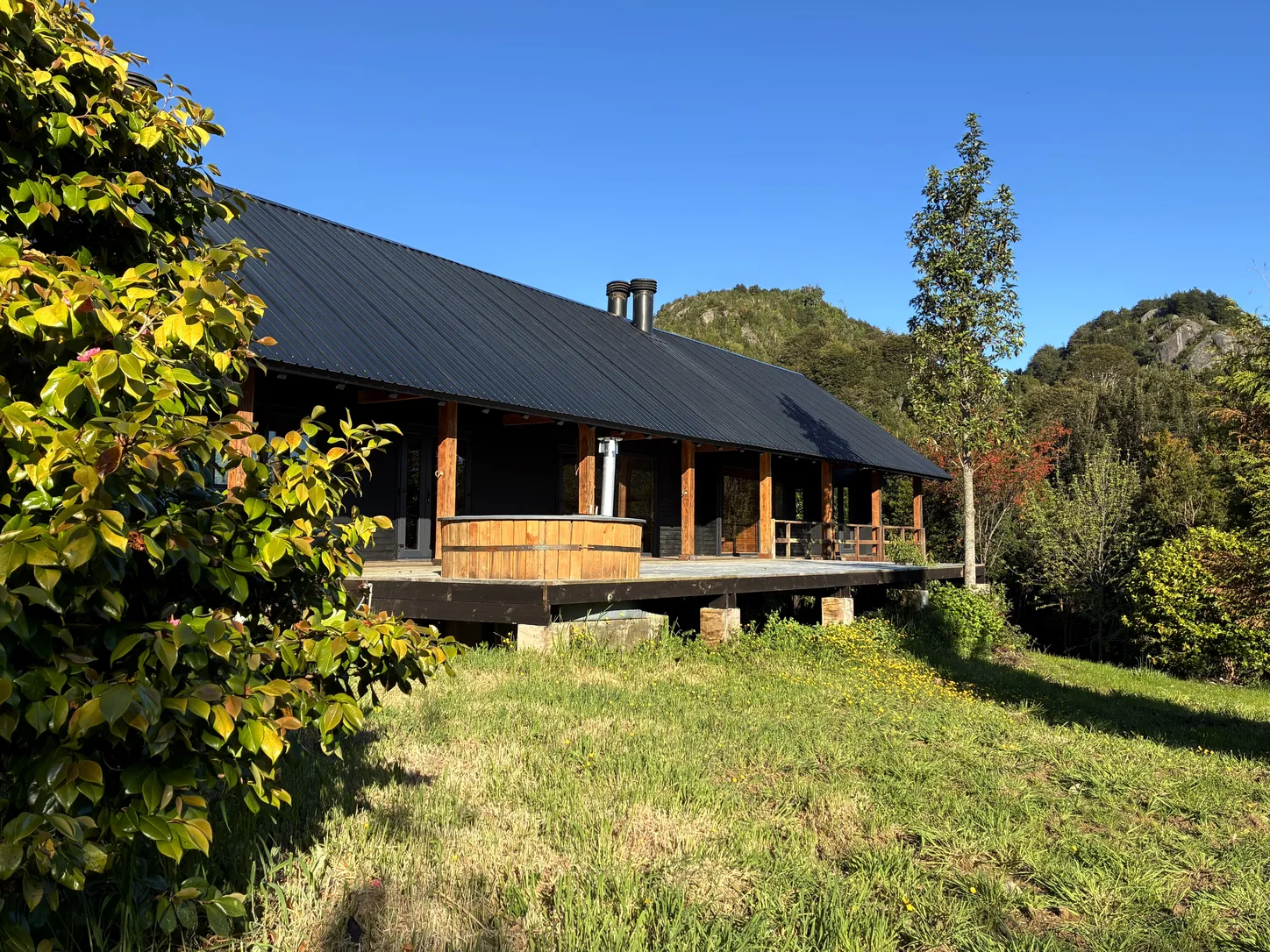 IMG_0415 Fachada con terraza deck corrida y bosque nativo, casa en venta en Metri